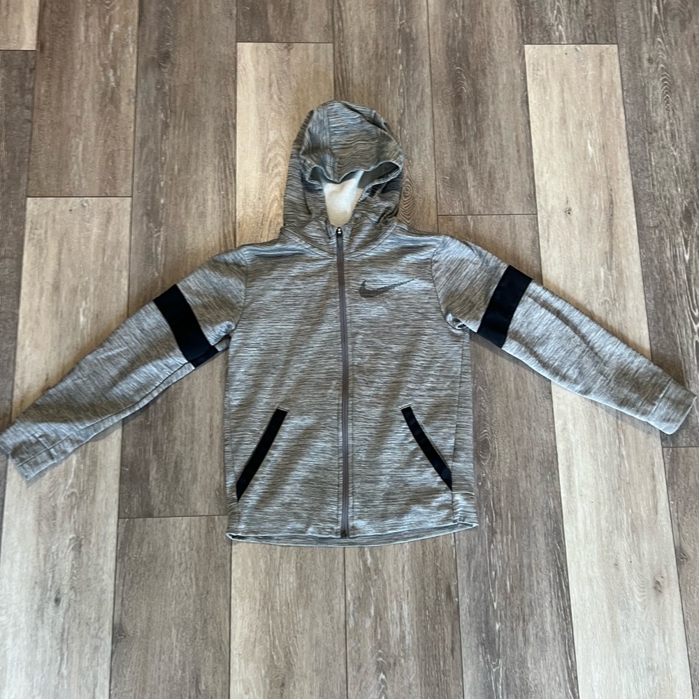 Nike Gray and Black Dri-FIT Hoodie YOUTH MEDIUM